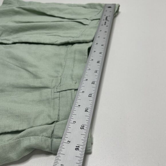 Abercrombie & Fitch AF Relaxed Green Linen Blend Pleated Shorts NWT Preppy L‎ - Picture 9 of 12